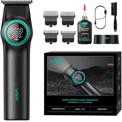 Professionele Haar Tondeuse voor Mannen met T-Blade, Draadloos en Oplaadbaar, 8000 RPM