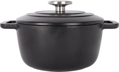 Cosy & Trendy Braadpan Fontestic Black Met Deksel 2,7 liter Ø 20 cm - Gietijzer Geëmailleerd, Oven- & Inductiegeschikt