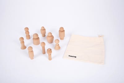Houten Gemeenschapsfiguren – 10 Natuurlijke Houten Poppetjes | Sensorisch & Educatief Speelgoed | Kleine Wereld Spel – Sociale Ontwikkeling & Taalvaardigheid – 18 m+