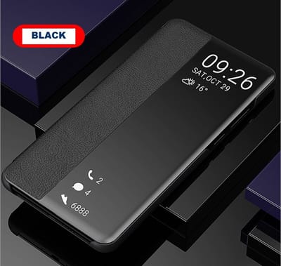 Smart View Flip Cover + PMMA Screen Protector voor Huawei P30 – Zwart
