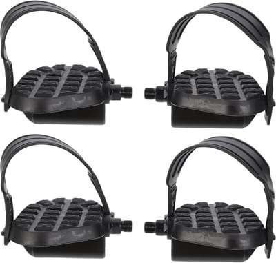 Hometrainer Pedalen - Fiets Pedalen - Indoor Training - Antislip Riemen - 2 Paar - Zwart