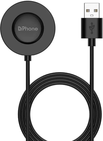 DrPhone ChargeX3 – Draadloze Magnetische Oplader 1m voor Xiaomi Watch S1 Pro – USB Kabel – Snel & Veilig Opladen - Zwart