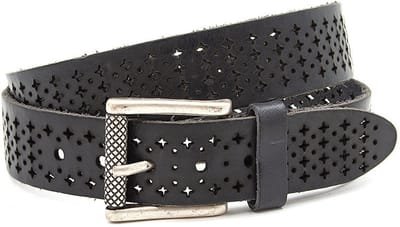 Dames riem zwart - 4 cm breed - Leer - Jeans riem - Stoer - Maat 100