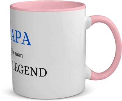 Akyol - papa the man the legend koffiemok - theemok - roze - Papa - cadeau papa - cadeau - verjaardag papa - vaderdag - 350 ML inhoud