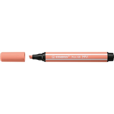 STABILO Pen 68 MAX - Fibre-tip Pen with Thick Chisel Tip - Apricot