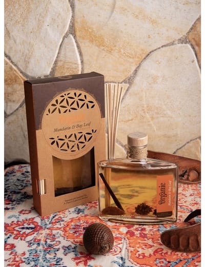 Organic goodness - mandarijn en laurierblad geurstokjes - reed diffuser - geurverspreider - 1 stuks