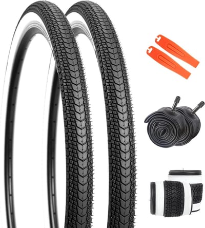 Fietsbanden set - Binnenbanden bandenlichters - Veilig fietsen - Complete vervangingsset - 26 x 1.75 inch - Witte wand