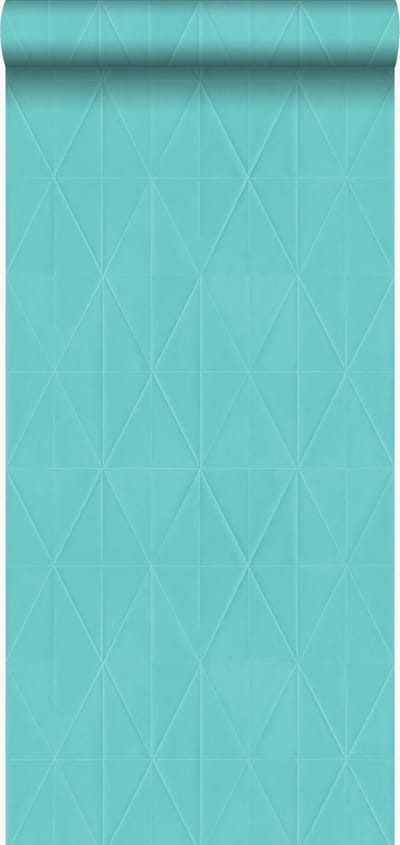 Origin Wallcoverings behang grafische vorm turquoise - 53 cm x 10.05 m - 347234