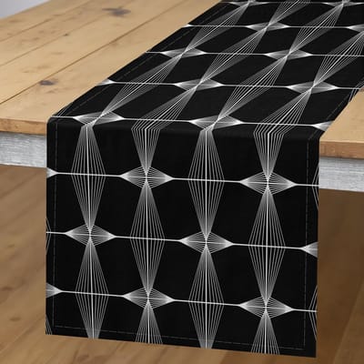 ABAKUHAUS Gaas-tafelrok – 40×180 cm – antraciet/wit