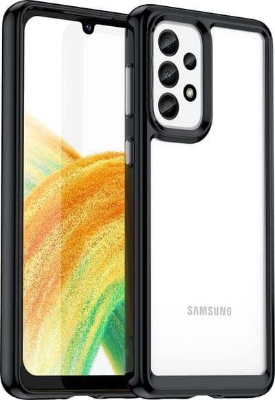 Helder acryl Harde achterkant Hoesje - Zachte TPU Bumper Hybride telefoonhoes Geschikt voor: Samsung Galaxy A32 4G