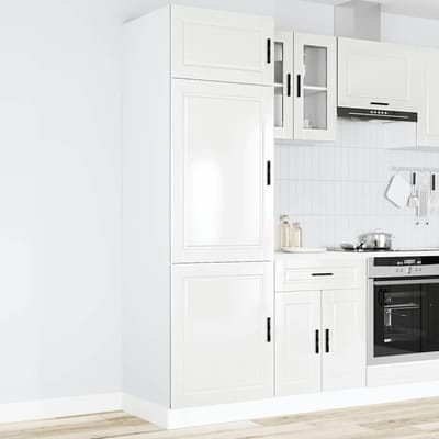 vidaXL - Keukenkast - Porto - bewerkt - hout - hoogglans - wit