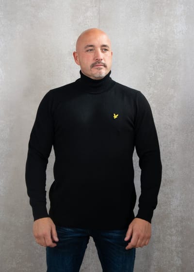 Lyle & Scott Katoenen Merino Coltrui - Zwart