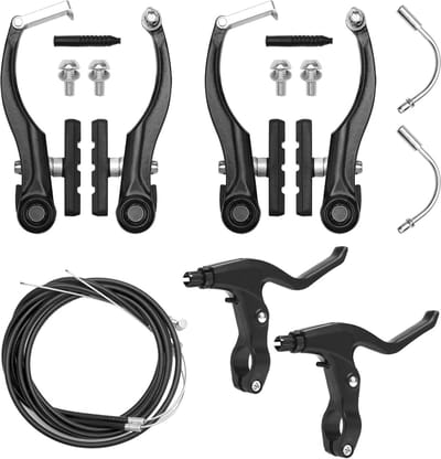 Aluminium V-brake Set voor Fietsen, Voor- en Achterremmen Geschikt voor MTB en Racefietsen, Vervangingsset voor Betrouwbare Remprestaties