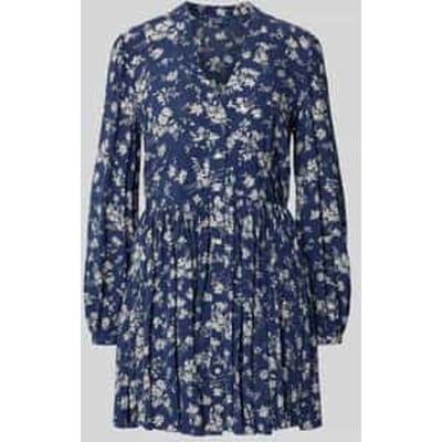 Mini-jurk van pure viscose met V-hals