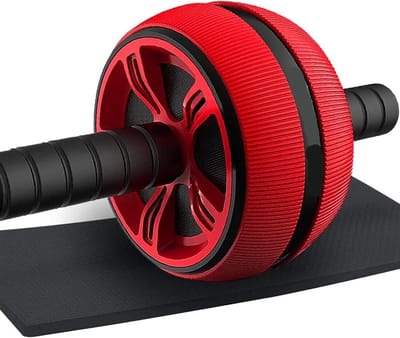 Buikspierroller - Fitness wiel - Core Training - Antislip en stil - 1 kg - Rood