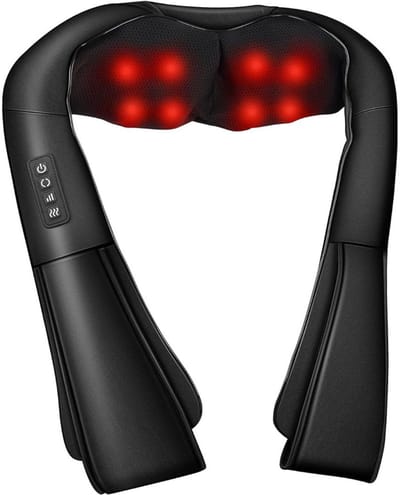 TopChoice® Nekmassage Verwamed - Shiatsu Draadloos - Spiersontspanning - 2kg - Zwart