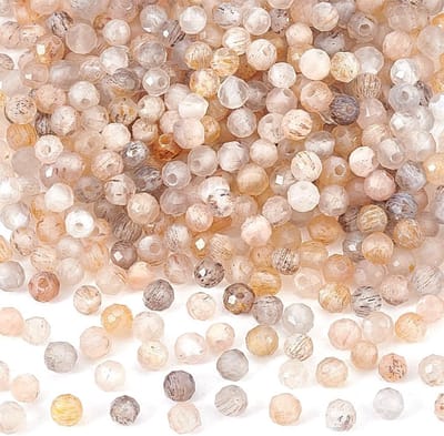 159 Stuks 2 Strengen Natuurlijke Maansteen Spacer Kralen - Facet Kralen voor Yoga Sieraden, Kettingen en Armbanden