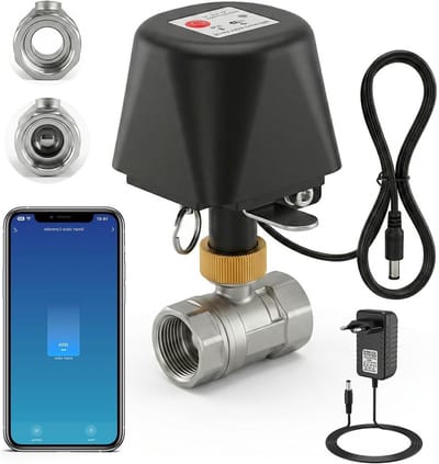 Automatische Waterventiel met App-Bediening, 4 Timermodi, Ondersteunt 2,4 GHz Wifi, Roestvrij Staal, Geschikt voor 1/2 Inch Tuinsystemen