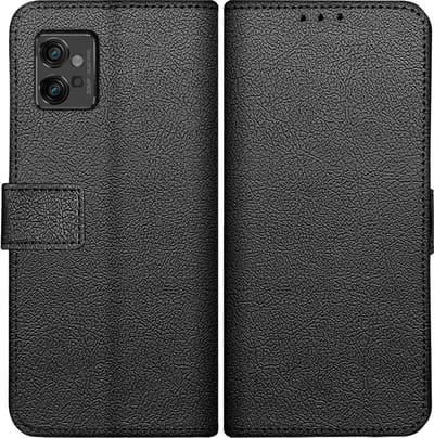 Cazy hoesje geschikt voor Motorola Moto G32 Hoesje met Pasjeshouder - Bookcase Classic - Zwart