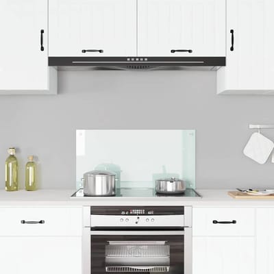 vidaXL - Spatscherm - keuken - 80x40 - cm - gehard - glas - melkwit