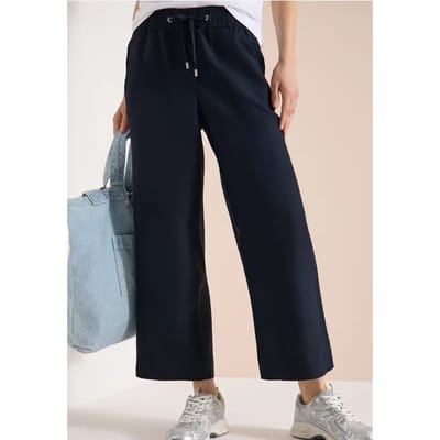 Broek met wijde pijpen in Loose Fit van linnenmix