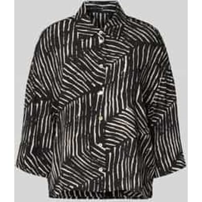 Relaxed-fit overhemdblouse van viscose, model 'Fiana palm leaves'