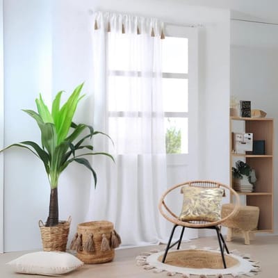 Boheemse voile met jute kwastjes