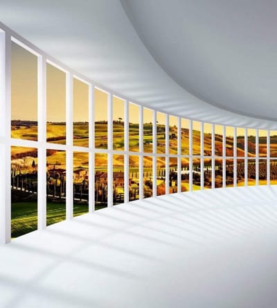 Fotobehang - Rounded Hall 225x250cm - Vliesbehang