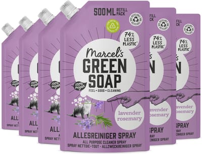 Marcel's Green Soap Allesreiniger Spray Navulling - Lavendel & Rozemarijn - 6 x 500 ml