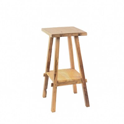 hoge plantentafel Sevilla - vierkant - van teak ; 76 cm hoog - handgemaakt vakmanschap