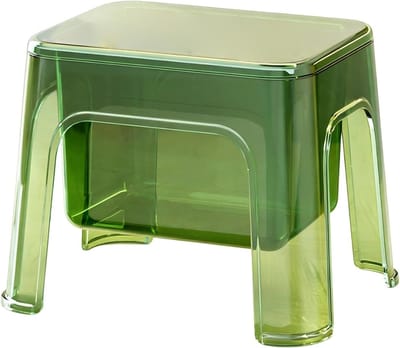 Douchekruk met Opbergruimte - Badkamerstoel Douchebank - Douchen en Baden - Transparant Design - 24 x 24 x 24 cm