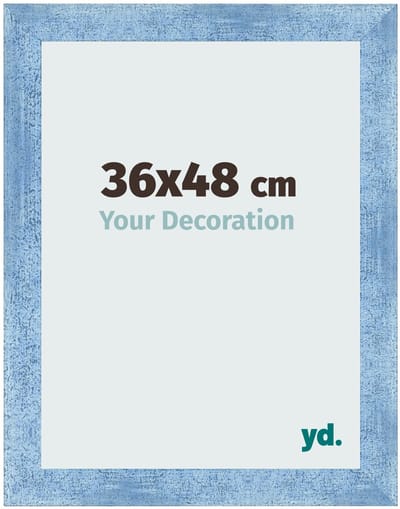 Your Decoration - Fotolijst 36x48 cm - MDF - Helder Blauw Geveegd - Pisa