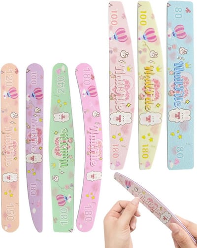 Nagelvijlen Set - Nagelvijltjes manicure - Nagels Vormen - Dubbelzijdig Design - 7 Stuks - Wit