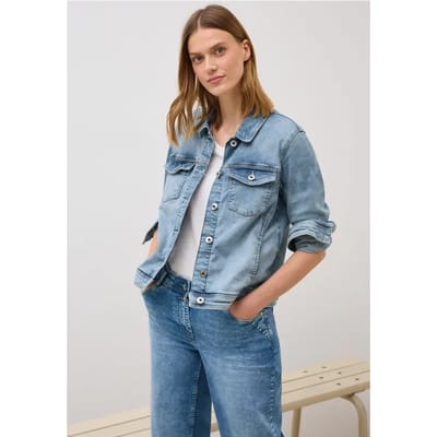 Denim jack met knoopsluiting
