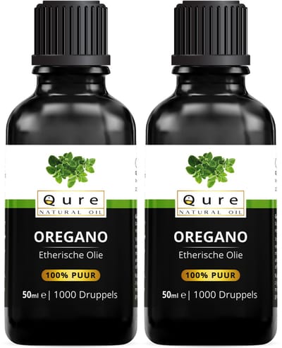 Oregano Olie 2x50ml | 100% Puur & Onbewerkt | Geurolie | Oregano Etherische Olie voor Inname, Huid, Haar en Aromatherapie | Hoog Geconcentreerd | Carvacrol +80%