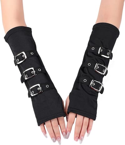 Vingerloze Punk Handschoenen tot de Elleboog, Gothic Accessoires voor Cosplay, Feest en Dagelijks Gebruik voor Meisjes en Vrouwen
