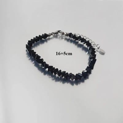 Transparante Kristal Onregelmatige Kralen Armband Dames Glanzend Meervoudig Geslepen Roze Glas Ketting Om De Hand Sieraden Meisjes Cadeaus black