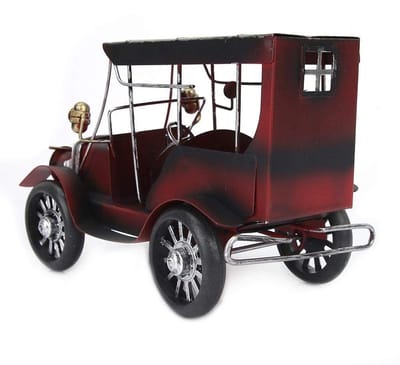 Dailygoods- Auto Model Vintage Design - Miniatuur Auto - Klassiek Automodel - Retro Decor - Blik - 19 cm Lengte - Miniatuurauto