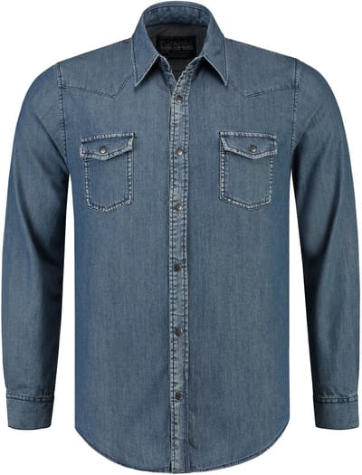Lemon & Soda heren denim blouse in de kleur Blue Denim in de maat XS.