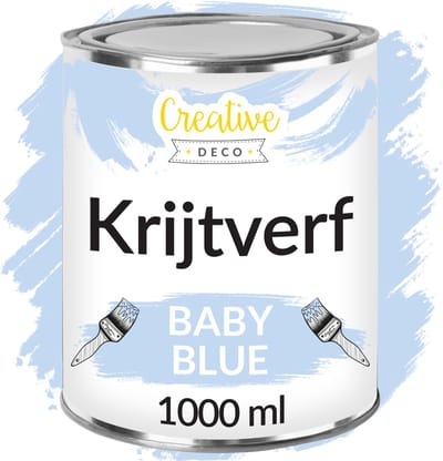 Creative Deco 1000 ml Blauw Krijt-Verf | Mat en Wasbaar | Perfect voor Renovatie, Decoratie en Decoupage van Meubels | Egen en Gradient Effect Mogelijk