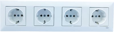 Wandcontactdoos Stopcontact 4 Voudig Inbouw Panasonic Viko-Randaarde-Compleet