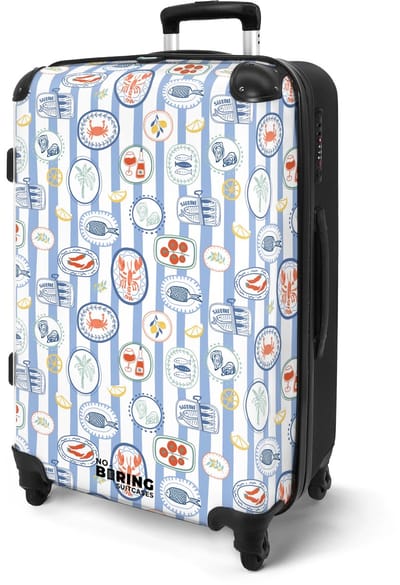 NoBoringSuitcases.com - Grote koffer - Gestreepte zomer print kleurrijk - Kinderkoffer geschikt voor jongen en meisjes - Reiskoffer met 4 wielen - Trolley op wieltjes - Rolkoffer groot kinderen - 72 liter - Ruimbagage valies 20kg