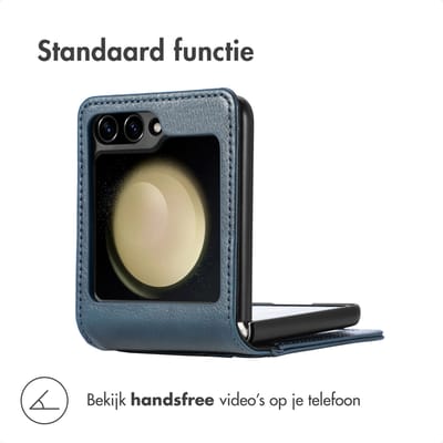 imoshion Hoesje - Geschikt voor Samsung Galaxy Z Flip 7 FE - Luxe Bookcase flip versie - Donkerblauw