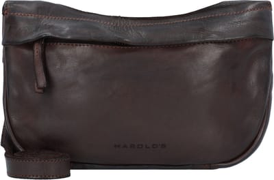 HAROLD'S Leren Schoudertas Submarine Shoulderbag Zip Brown Donkerbruin