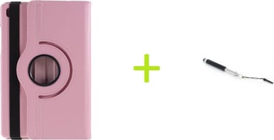 Book Cover Geschikt voor: Samsung Galaxy Tab A7 10.4 (2020) Multi Stand Case - 360 Draaibaar Tablet hoesje - Tablethoes - Roze + Stylus