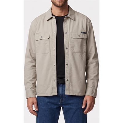 Calvin Klein Long Sleeve Utility Relaxed Overshirt Forest Fog Taglia: S | Maglie a manica lunga Outlet | Uomo