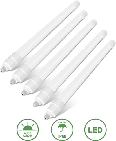 Oraymin 5x IP68 Industriële LED TL Lamp 60cm 20W 2200LM 4000K - Koppelbaar voor Werkplaats en Grote Ruimtes