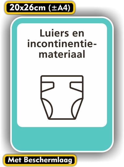Jerma - Luiers - Incontinentiemateriaal - Sticker - 20 x 26 cm - Zelfklevend - Weerbestendig - Vinyl