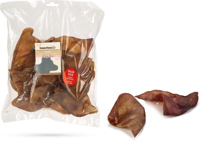 Beeztees Varkensoren Natuurlijke snack - Hondensnacks - Kauwsnack Hond - Voordeelverpakking - 10ST