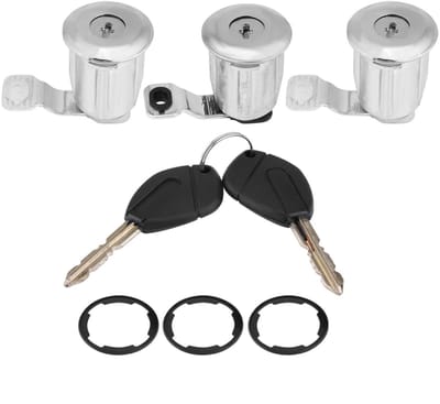Dailygoods- Autodeurslot Set - Vervangingsslot voor Partner 1996-2007 - Cilinderslot - Deurslot met sleutel - Metalen constructie - Diameter ca. 3 cm